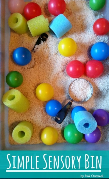 Simple Sensory Bin - Pink Oatmeal